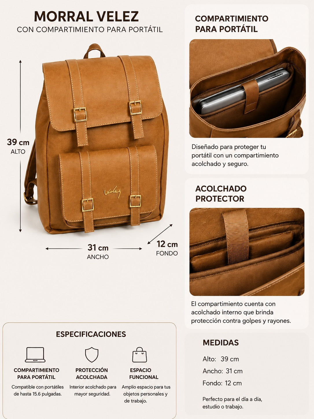 ✨ Mochila Vintage de Cuero Premium para Mujer 🔥 Oferta por Tiempo Limitado | Solo $168.000