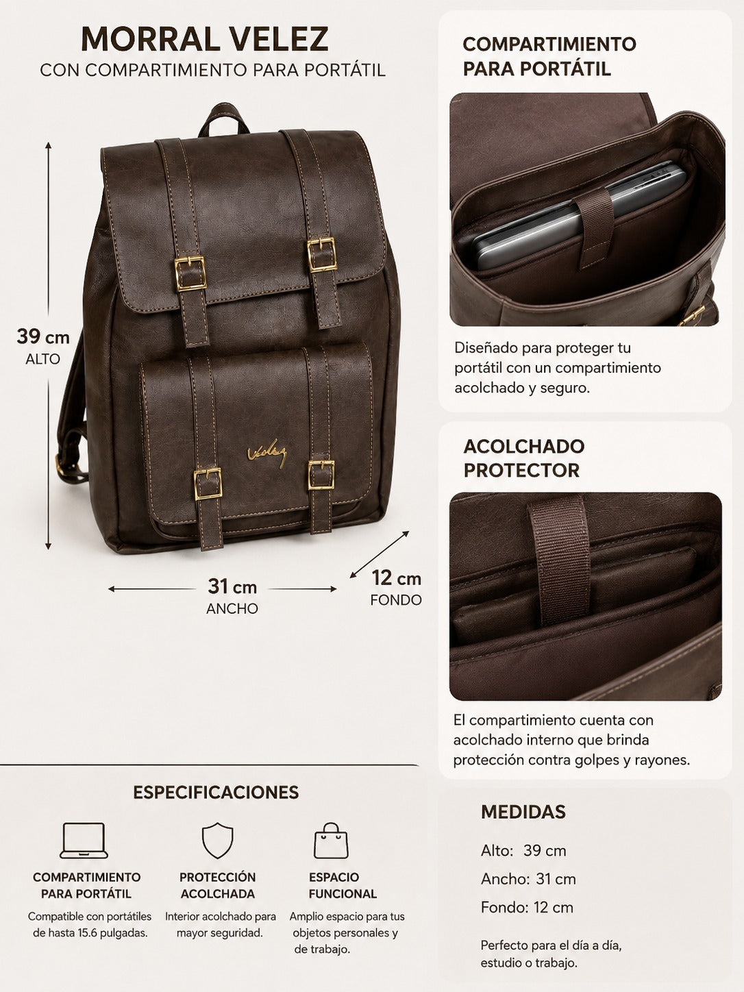 ✨ Mochila Vintage de Cuero Premium para Mujer 🔥 Oferta por Tiempo Limitado | Solo $168.000
